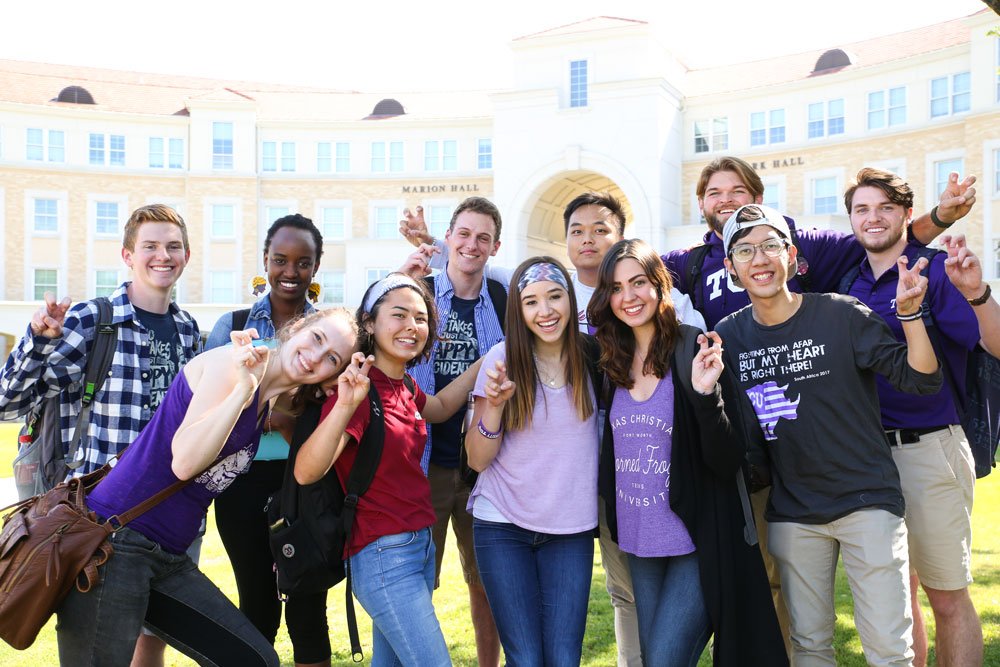 tcu studented smiling